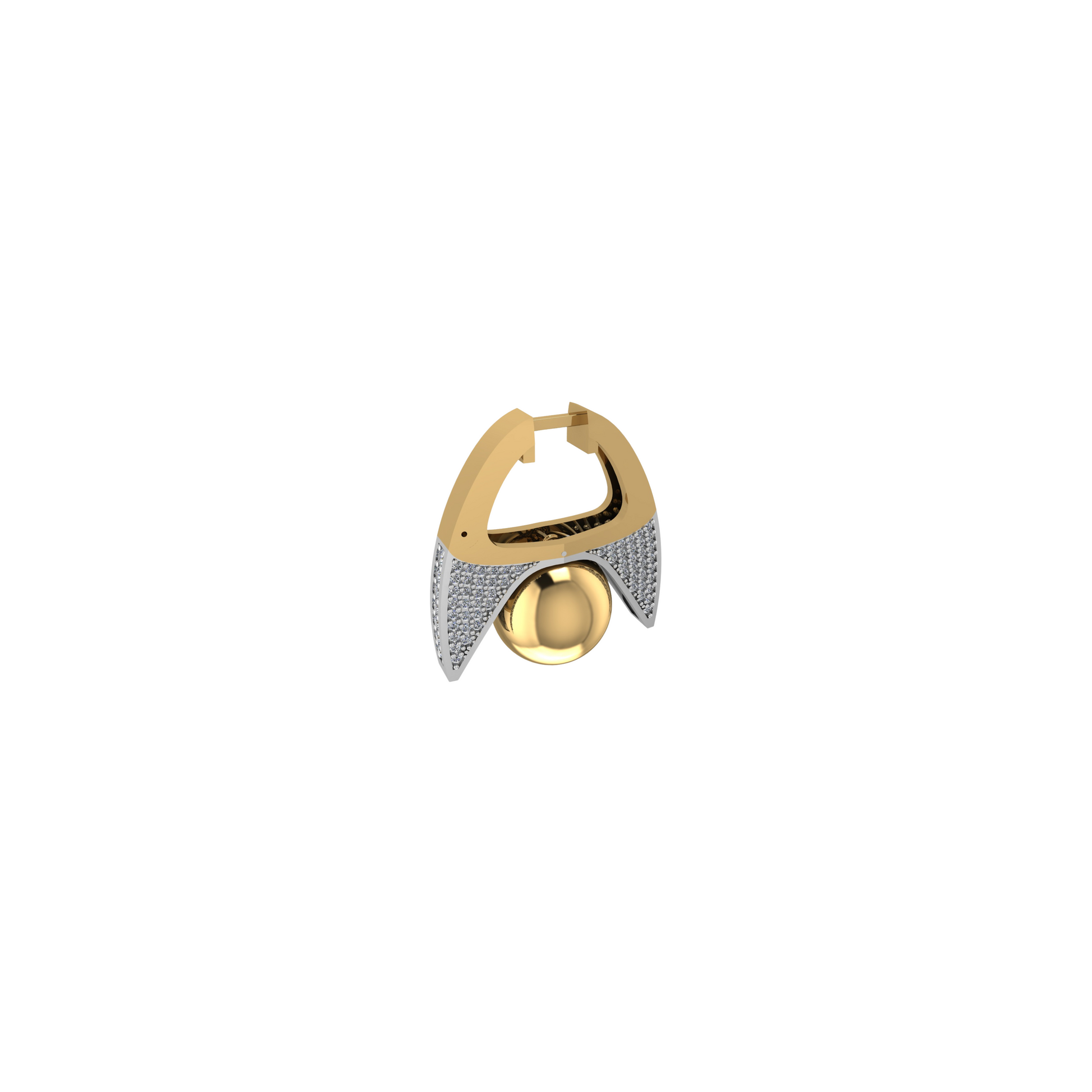 POLAR MERGE, PAVÉ EARRING