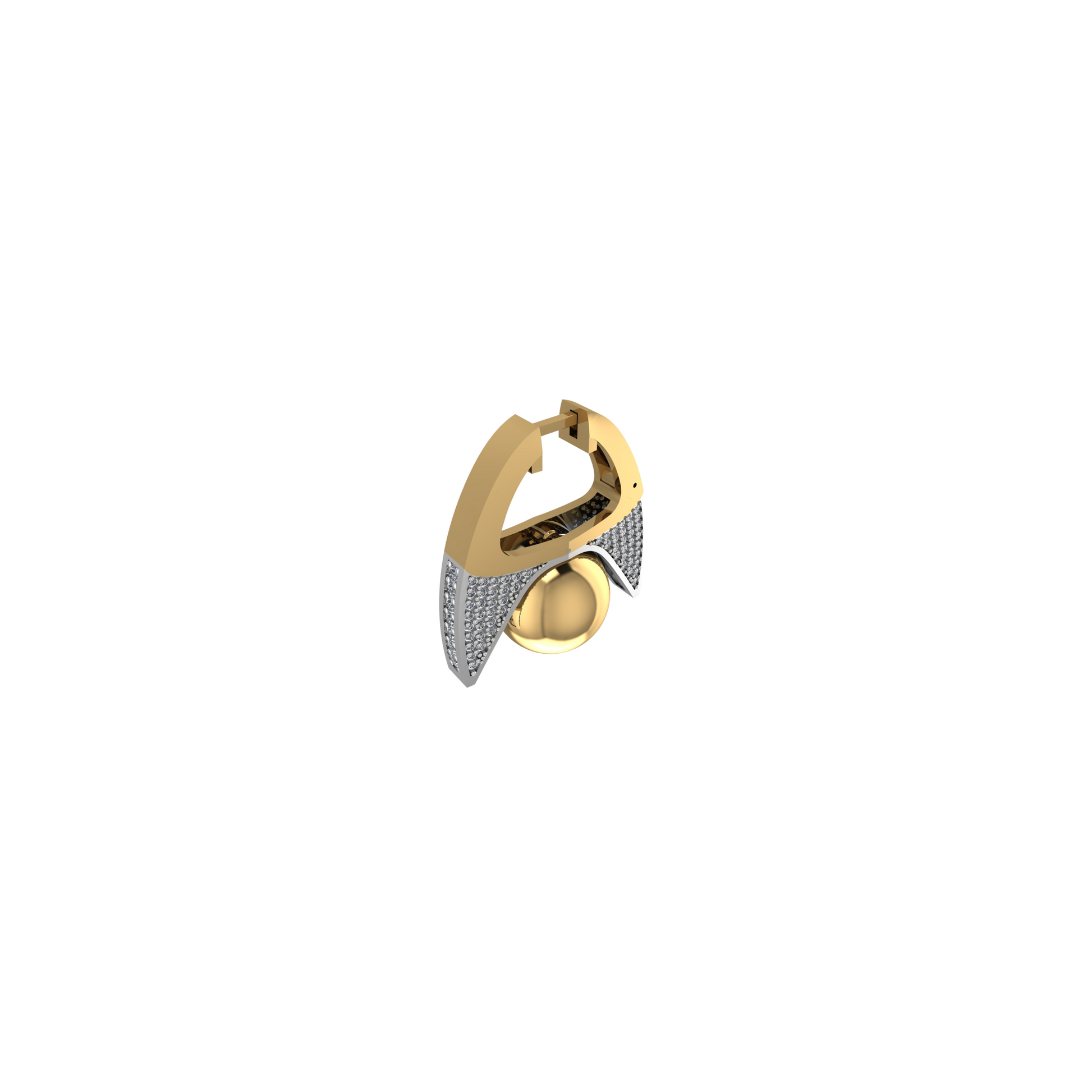 POLAR MERGE, PAVÉ EARRING