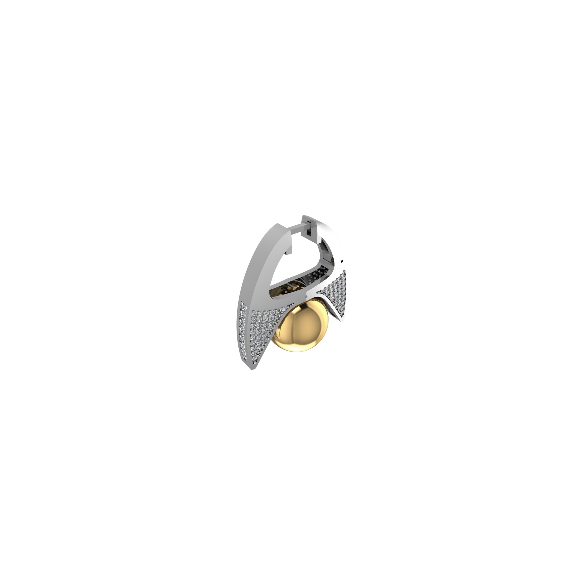 POLAR MERGE, PAVÉ EARRING