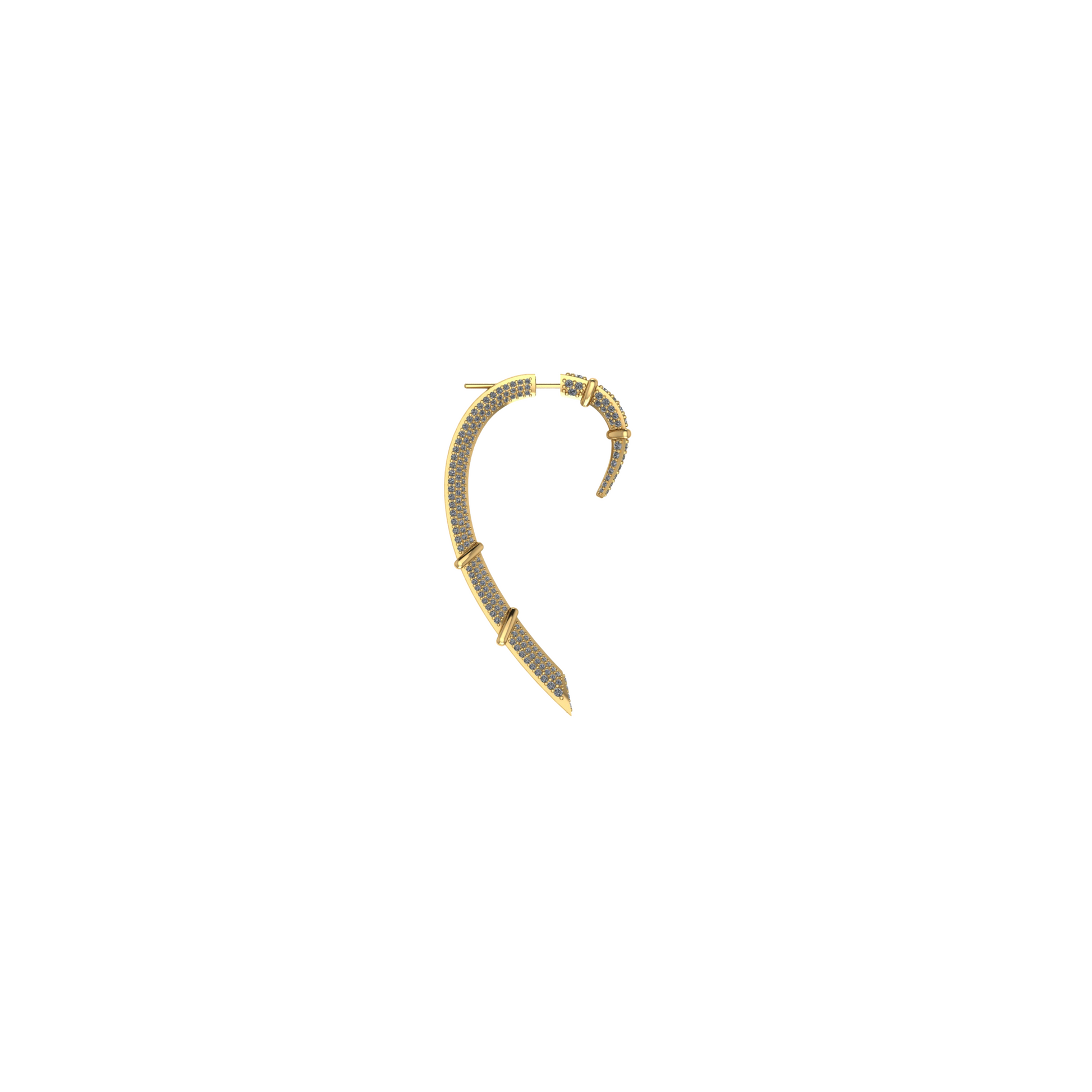 LUMIN CLAW, PAVÉ EARRING