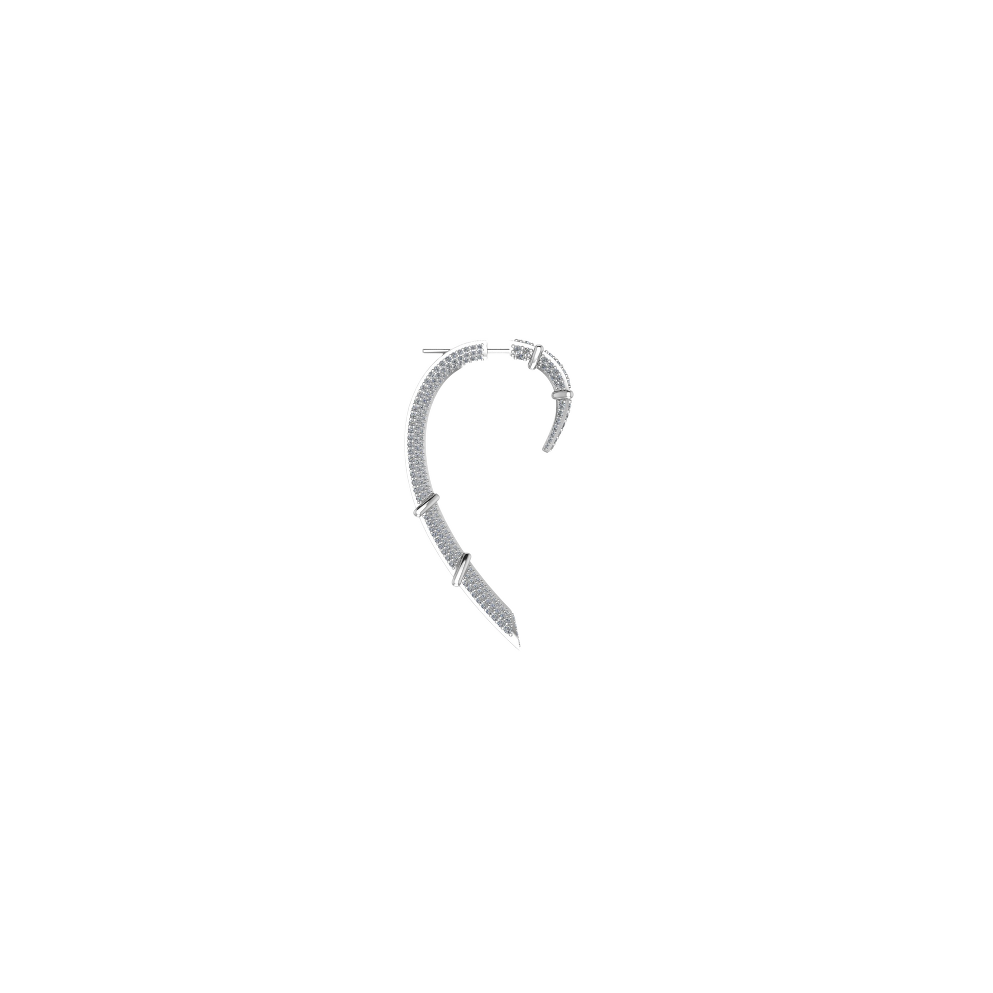 LUMIN CLAW, PAVÉ EARRING